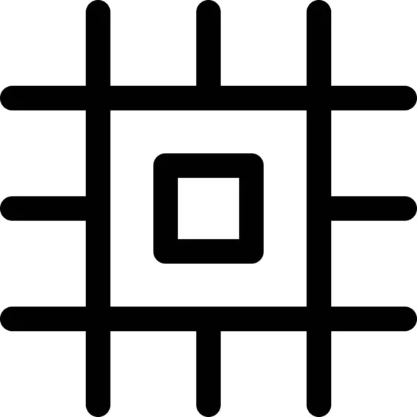 Орнаментний Квадрат Традиційна Ікона Стилі Контур — стоковий вектор