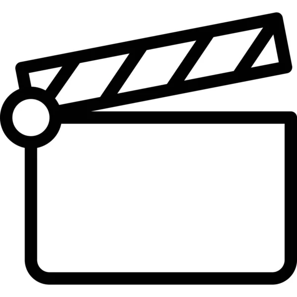 Clip Movie Open Icon Outline Stil — Stockvektor