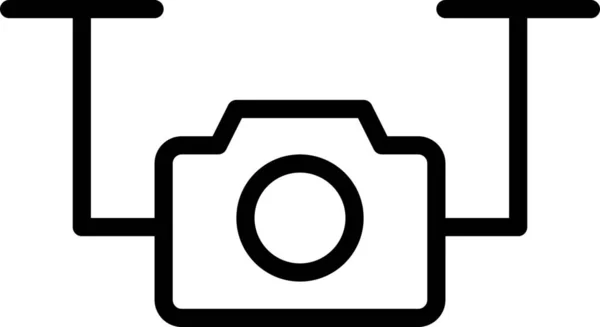 Camera Drone Photo Icon Outline Style — Stock Vector