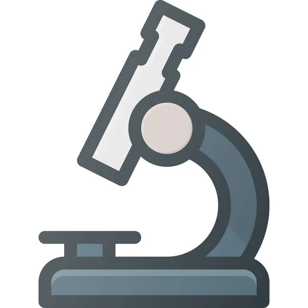 Loupe Icône Science Microscope Dans Style Contour Rempli — Image vectorielle