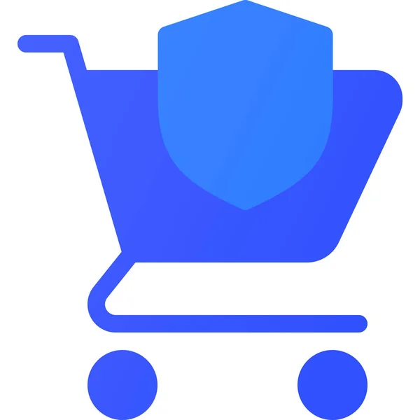 Carrello Commerce Proteggere Icona Nella Categoria Shopping Commerce — Vettoriale Stock