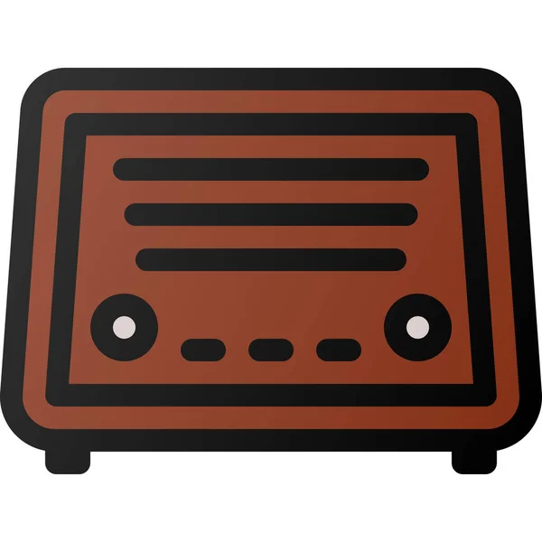 Retro Radyo Müzik Simgesi — Stok Vektör