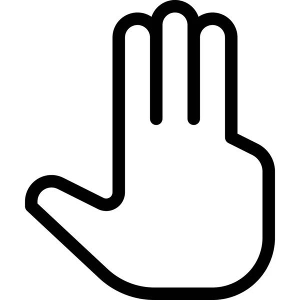 Finger Gesture Hand Icon Outline Style — Stock Vector