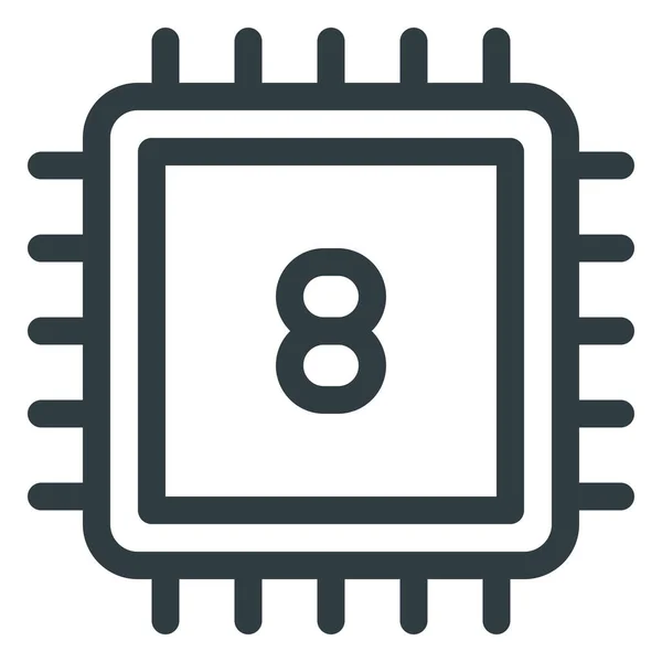 Cpu Icon Outline Style — 스톡 벡터