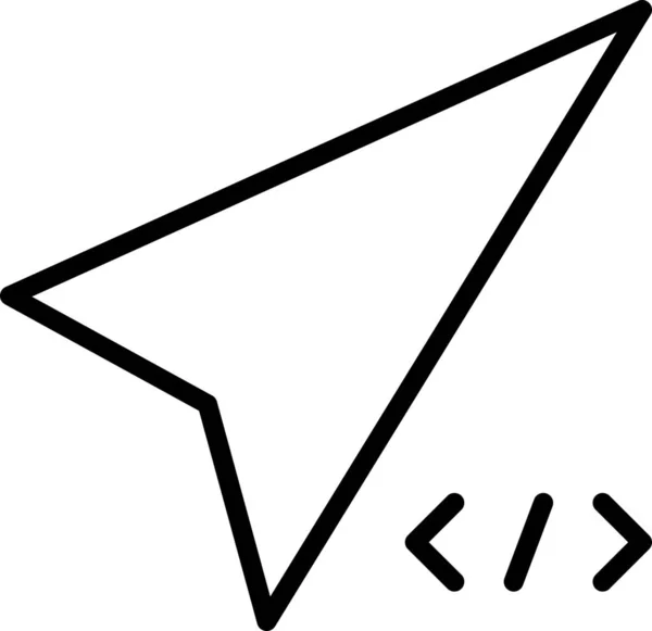 Ikona Kódem Šipky Stylu Osnovy — Stockový vektor