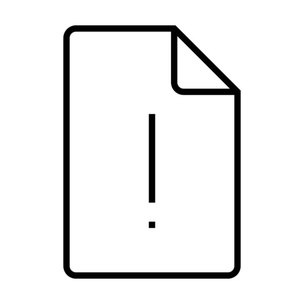 Warnhinweis Dokument Symbol Dateien Ordnern Kategorie — Stockvektor