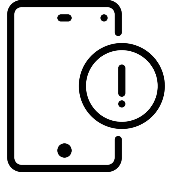 Mobiles Symbol Für Die Alarmverbindung Outline Stil — Stockvektor