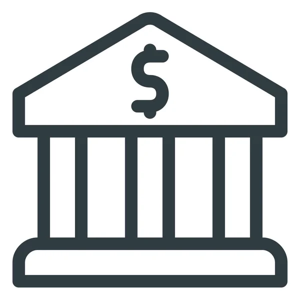 Architecture Bank Building Icon Outline Style — Stock Vector