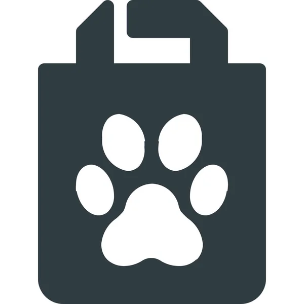 Animal Bolsa Perro Icono Estilo Sólido — Vector de stock