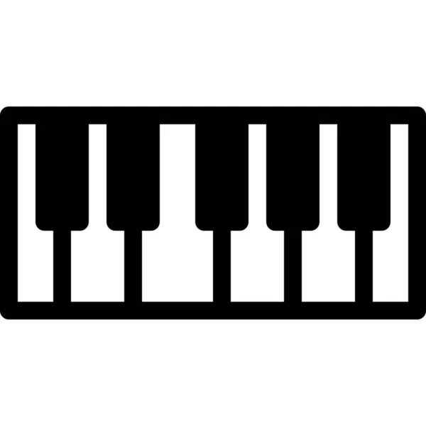 Klawisze Instrumentalne Ikona Muzyki Stylu Solid — Wektor stockowy
