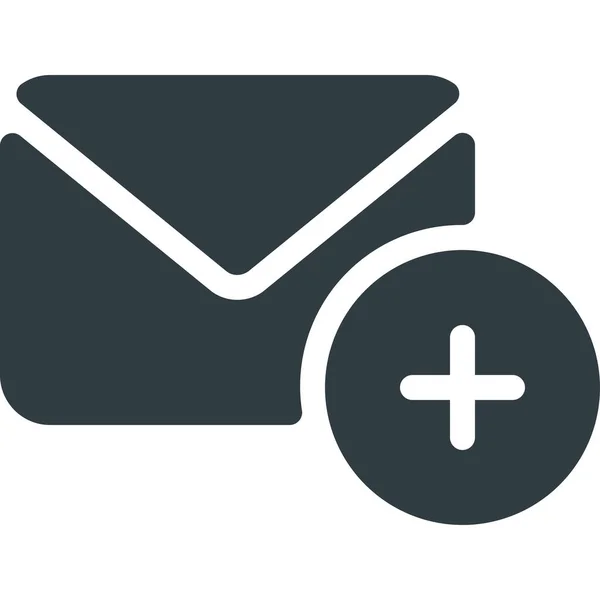 Ajouter Icône Enveloppe Mail Dans Style Solide — Image vectorielle