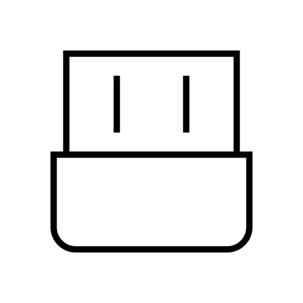 Unidad Flash Micro Icono Estilo Esquema — Archivo Imágenes Vectoriales