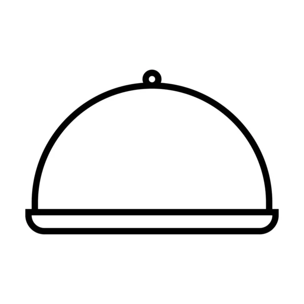 Cloche Dinner Dish Icon Outline Style — Stock Vector