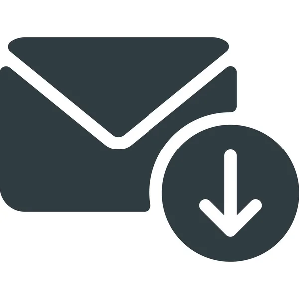 Ícone Envelope Mail Download Estilo Sólido —  Vetores de Stock