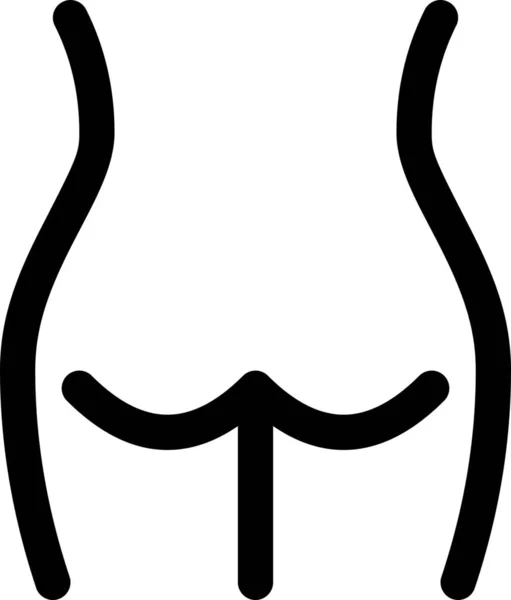 Ass Body Curves Icon — Stockový vektor