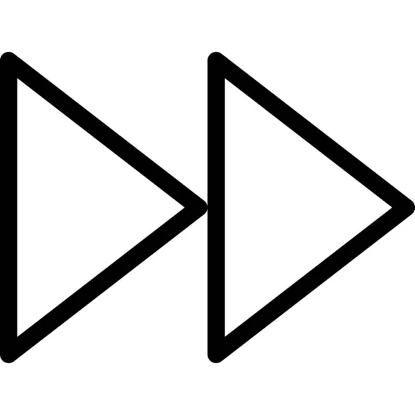 Forward Interface Mediensymbol Outline Stil — Stockvektor