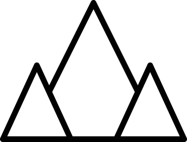 生长的小山三角形图标的轮廓风格 — 图库矢量图片