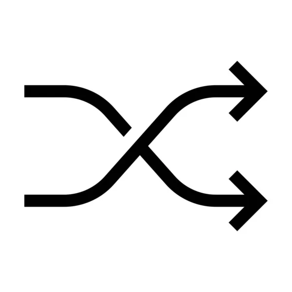 Arrow Cross Shuffle Icon Outline Style — Stock Vector