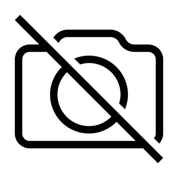 Icône Camera Contro Dans Style Outline — Image vectorielle