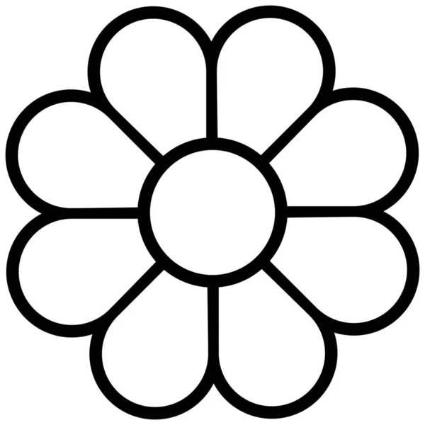 Blossombloom Icona Della Pianta Del Fiore Stile Outline — Vettoriale Stock