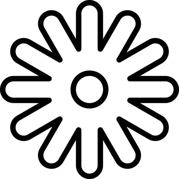 Цветение Цветок Значок Цвета Стиле Абрис — стоковый вектор