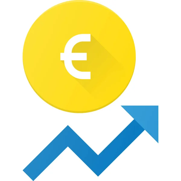 Érmék Valuta Euro Ikon Lapos Stílusban — Stock Vector