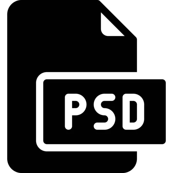 Ícone Photoshop Arquivo Documento Estilo Sólido — Vetor de Stock