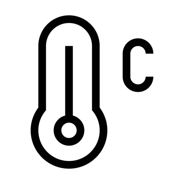 Celsius Prognos Skala Ikon Kontur Stil — Stock vektor