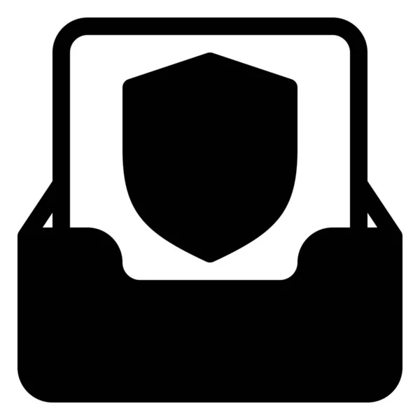 Bandeja Entrada Correo Electrónico Proteger Icono — Vector de stock
