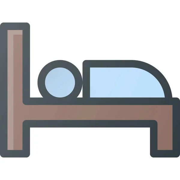 Bed Hotel Sign Icon Filled Outline Style — Archivo Imágenes Vectoriales