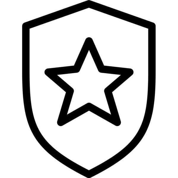 Shield Star Ikone Der Kategorie Awards Schützen — Stockvektor
