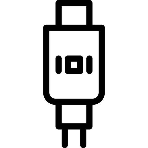 Mini Icono Pantalla Cable Estilo Esquema — Vector de stock