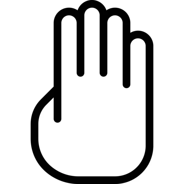 Klicken Sie Auf Das Finger Vier Symbol Outline Stil — Stockvektor