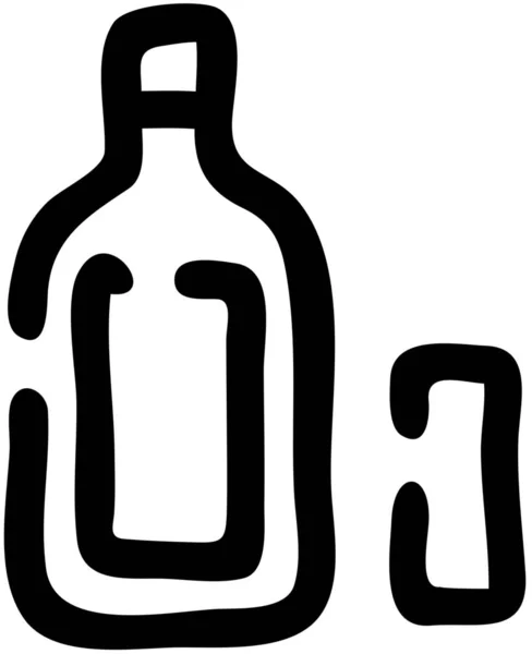 Ícone Garrafa Bebida Alcoólica — Vetor de Stock