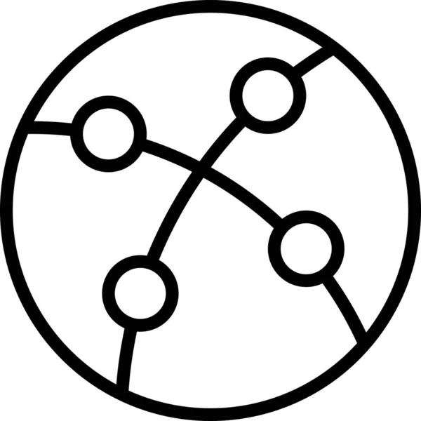 Icône Internet Global Blockchain Dans Style Outline — Image vectorielle