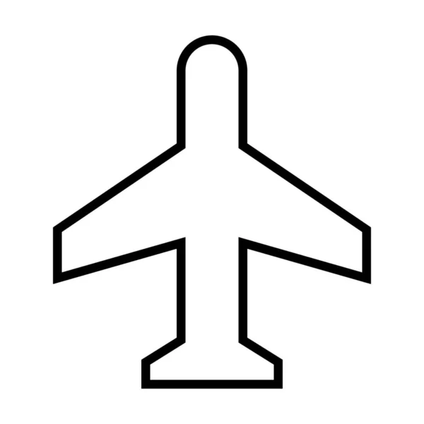 Flugzeug Flughafen Ort Symbol Umriss Stil — Stockvektor