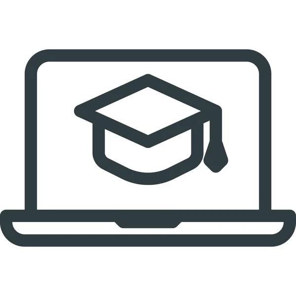 Computer Course Elearning Icon Outline Style — Stock Vector