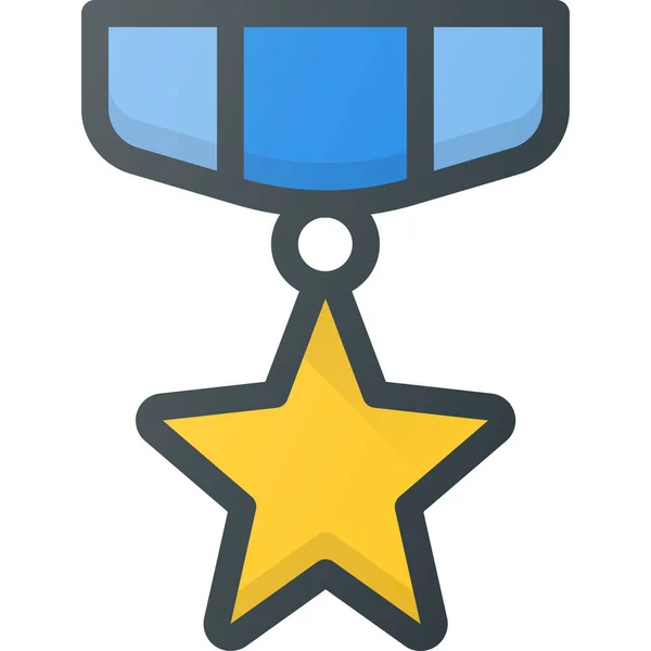 Niezręczna Ikona Medalu Odznaki Stylu Wypełnionego Konturu — Wektor stockowy