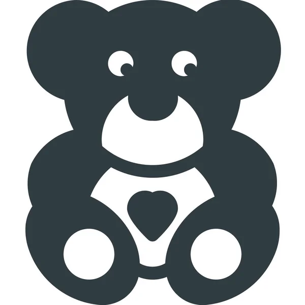 Μωρό Αρκουδάκι Εικονίδιο Παιδί Στερεό Στυλ — Διανυσματικό Αρχείο