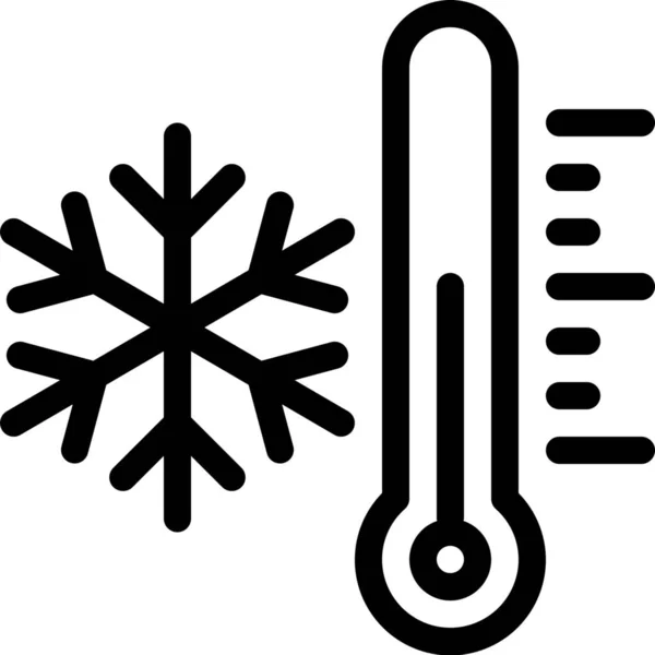 Prognoza Temperatury Zamrożenia Ikona Stylu Konturu — Wektor stockowy