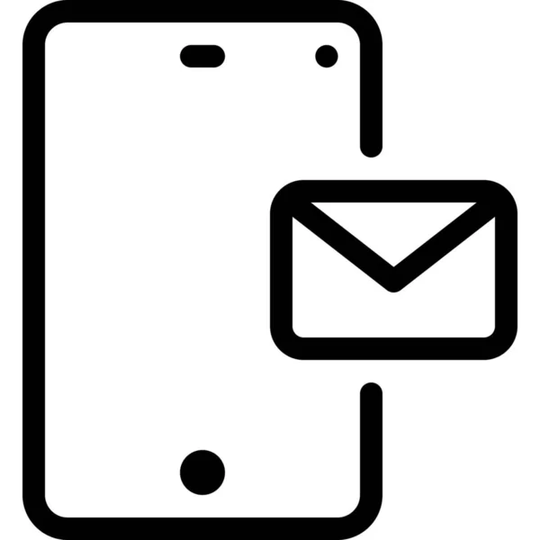 Communication Mail Icône Mobile Dans Style Outline — Image vectorielle