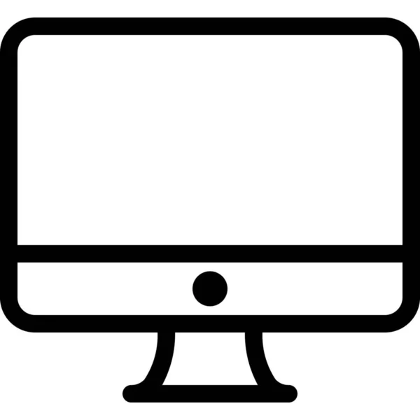 Иконка Имака Рабочего Стола Компьютера Стиле Наброска — стоковый вектор