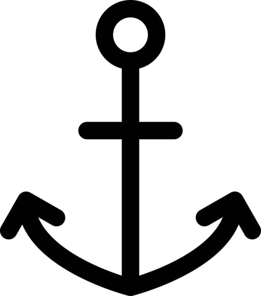 Ankerboot Marine Symbol Outline Stil — Stockvektor