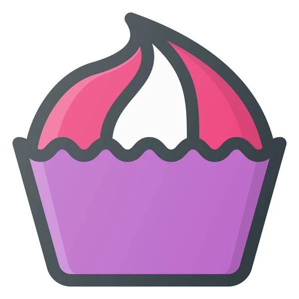 Cupcake Essen Essen Symbol Fülltes Outline Stil — Stockvektor