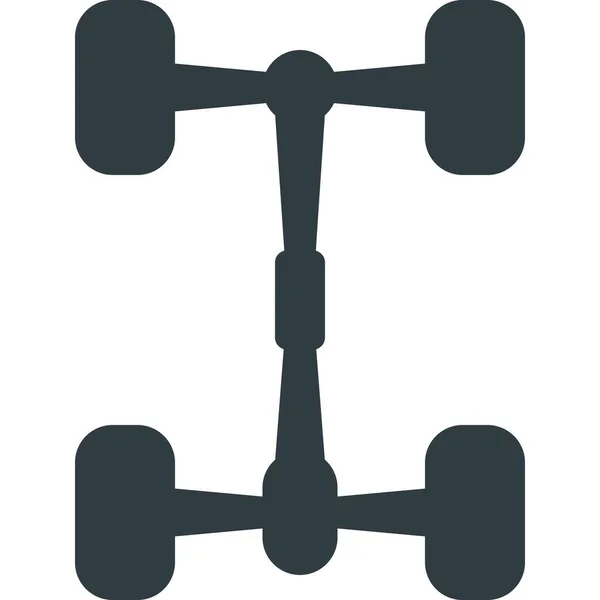 Car Chassis Component Icon Solid Style — Image vectorielle