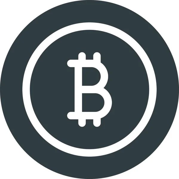 Ícone Moeda Bitcoin Bit Estilo Sólido — Vetor de Stock