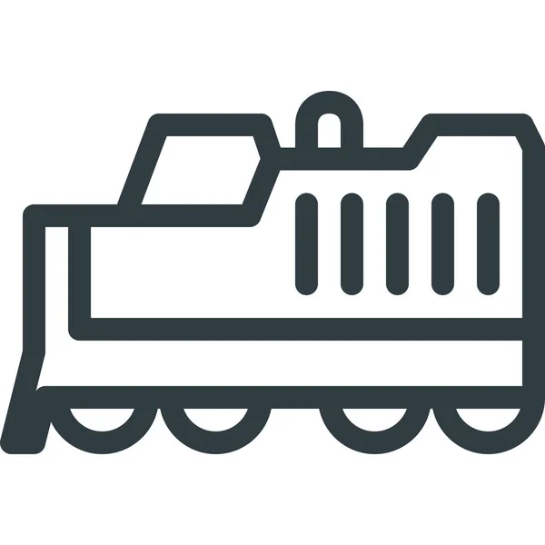 Icône Locomotive Industrie Construction Dans Style Outline — Image vectorielle