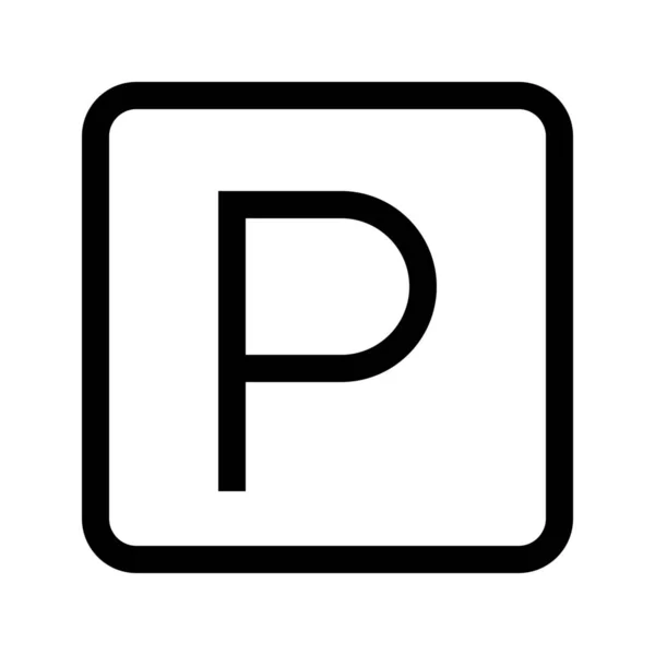 Área Lote Icono Estacionamiento Estilo Esquema — Vector de stock