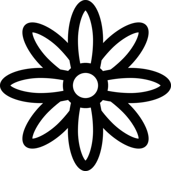 Blütenblütenpflanzensymbol Umriss Stil — Stockvektor