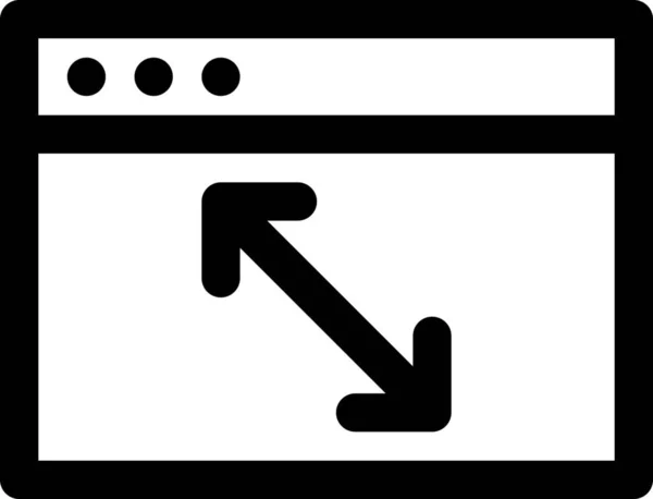 Browser Computer Dimensies Pictogram Contouren Stijl — Stockvector